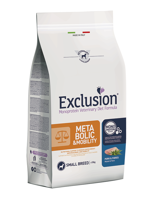 Alimento secco Exclusion Metabolic & Mobility Maiale 7 kg per cani adulti di piccola taglia con problemi articolari o sovrappeso Alimento secco Exclusion Metabolic & Mobility Maiale 7 kg per cani adulti di piccola taglia con problemi articolari o sovrappeso